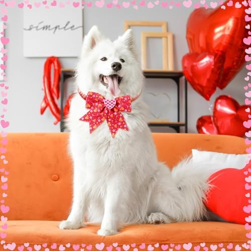 Huhumy 50 Pcs Valentine's Dog Bow Ties Valentine's Dog Collars Bulk - Image 7