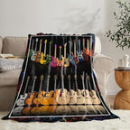 Guitar Bass Blanket for Girls Women Boys Men Adults Kids Soft Cozy Fleece Musical Instrument Throw Blankets Music Lover Gifts Warm Flannel Plush Stuff Lightweight Decorative Blanket 50"X40" - Image 4