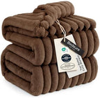 Bedsure Soft Queen Size Blanket for Bed Brown 90"x90" by BEDSURE