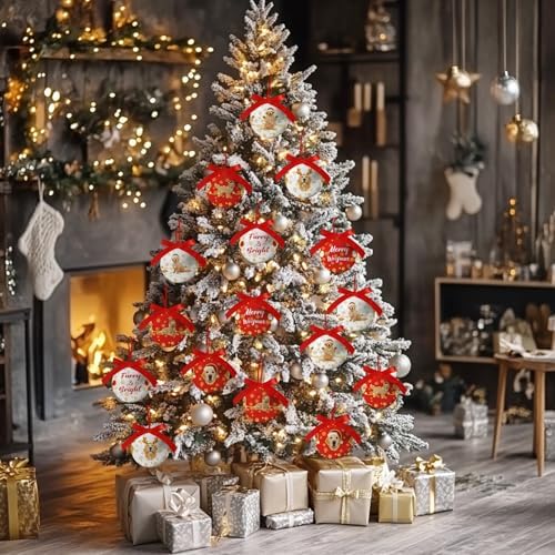 Golden Retriever Christmas Decor - Dog Christmas Tree Decorations Golden Retriever Ornament Hanging Balls, Cute Decorations Ball 2.36 Inch for Xmas Tree Party Home Holiday，Xmas Gifts Set of 16Pcs - Image 4