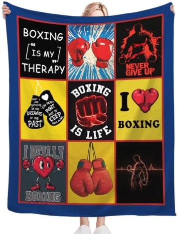 Boxing Blanket Boxing Gloves Throw Stuff Gifts for Men 60"x50" - Image 4
