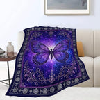 Purple Butterfly Blanket, Fantasy Throw Gift for Girl Women 80"X60" - Image 2