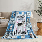 Husky Throw Blanket Husky Puppy Stuff Gifts for Dog Lover Kids Girls Boys Adults Women Men Soft Cozy Warm Plush Fluffy Fuzzy Fleece Blanket Decor 60''X80'' - Image 2
