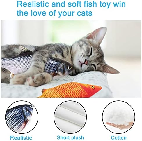 Tocirelo Cat Toys Interactive Flopping Fish with Catnip, Kitten Kicker Toy - Image 4