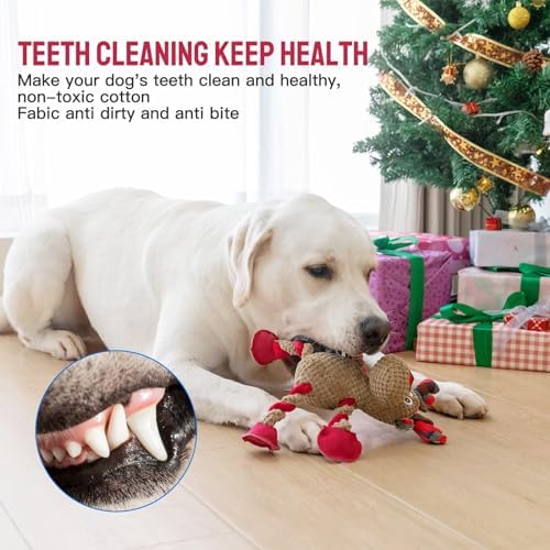 Christmas Squeaky Dog Toys Tug of War Dog Plush Toy for Large Breed Interactive Dog Chew Toys for Puppies Small and Large Dogs Training and Reduce Boredom - Image 5