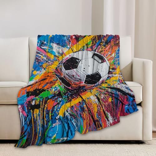 Graffiti Soccer Blanket Banksy Soccer Throw Stuff Gifts 50"x40" - Image 3