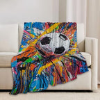 Graffiti Soccer Blanket Banksy Soccer Throw Stuff Gifts 50"x40" - Image 3