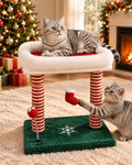 Christmas Cat Tree with Bed and Scratching Post for Indoor Cats by Unknown