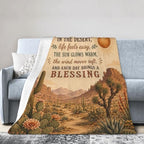 Desert Cactus Blanket Western Inspirational Throw Gifts 50"x40" - Image 2
