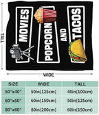Movie Taco Popcorn Blanket for Girls Women Boys Men Adults Kids Soft Cozy Fleece Theater Cinema Film Throw Blankets Gifts Warm Flannel Plush Lightweight Decor for Couch Bed Sofa 60"X50" - Image 7
