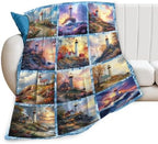 Lighthouse Blanket for Girls Women Boys Men Adults Kids Soft Cozy Fleece Nautical Throw Blankets Gifts Warm Flannel Plush Lightweight Decor for Couch Bed Sofa 80"X60" - Image 2