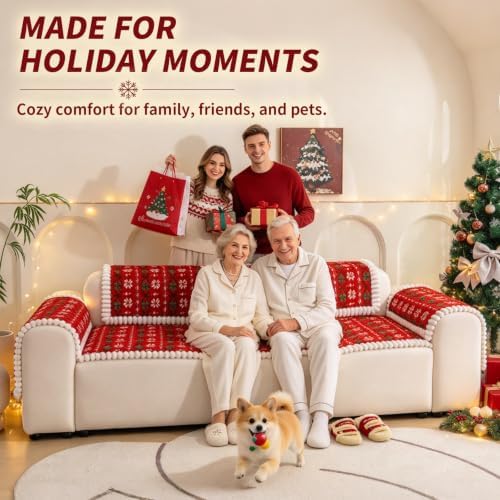 Christmas Couch Cover, Christmas Plush Sofa Cover for Dog Pet 1PC - Image 4