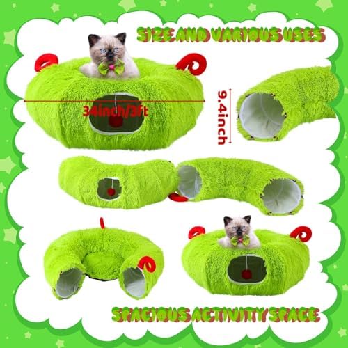 Frienda Christmas Cat Tunnel Bed Under Christmas Tree 3ft x 3ft x 9.4in - Image 2