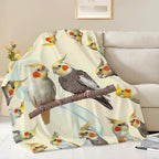 Parrot Bird Throw Blanket Cute Cockatiel Stuff Gifts for Kids Girls Boys Adults Women Men Soft Cozy Warm Plush Fluffy Fuzzy Fleece Blanket Decor 60''X80'' - Image 3