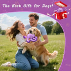 Squeaky Dog Toys, Stuffed Large Dog Toys to Keep Them Busy, Interactive Plush Chew Toys with Crinkle Paper, Tough Pet Animal Toys for Small Medium Large (Purple Octopus) - Image 3