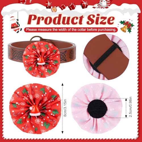 Sumind 80 Pcs Christmas Dog Collar Bows Bulk Xmas Bow Ties Flowers Charms Grooming for Small Medium Large Dogs Cats Pet Holiday Party Decoration Costume Supplies - Image 3
