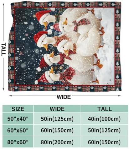 Christmas Duck Blanket Cute Duck Throw Stuff Gifts for Kids 80"x60" - Image 2