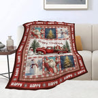 Christmas Santa Claus Blanket Christmas Pleasant Car Tree Throw Blankets Gifts for Girls Boys Kids Soft Cozy Fleece Plush for Couch Sofa Bed 60"x50" - Image 2