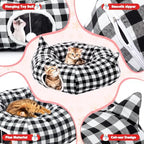 Dansydaisy Cat Tunnel Tree Skirt Black White, 33.9 Inch Bed Cave - Image 3