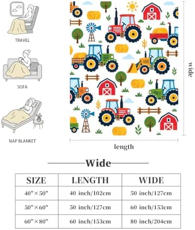 Tractor Throw Blanket Farm Vehicles Barn Hay Gifts 40''X50'' - Image 6