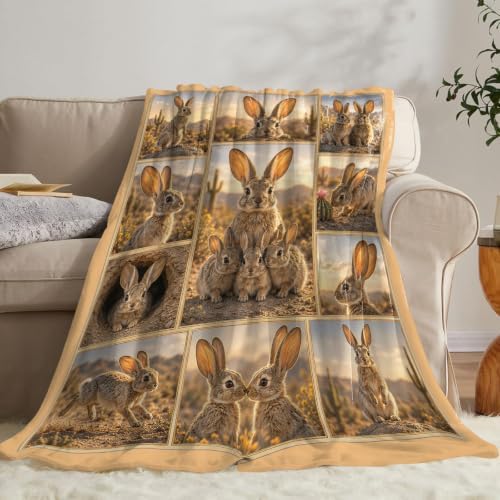 Cottontail Throw Blanket Rabbit Gifts for Girls Women 60"X50" - Image 4