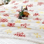 Touchat Christmas Throw Blanket, Fuzzy Fluffy Soft Cozy Blanket, Fleece Flannel Plush Microfiber Blanket for Couch Bed Sofa (50" X 60",White Snowflake) - Image 3