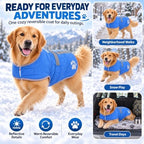 Reversible Dog Coat for Large Dogs, 2-in-1 Winter Jacket, Blue, 2XL - Image 6