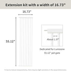 Lumizone Extra Tall Cat Gate Extension Kit 55.12" High 16.73" Wide White | Tall Pet Gate Dog Gate for Doorway Hallway Stairs Pressure Mounted Extra Wide 1.37" Gap No Drilling