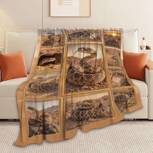Rattlesnake Blanket, Reptile Snake Throw Gift for Adult Kid 60"X50" - Image 3