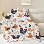 Chicken Blanket Rooster Chicken Throw Blanket Gifts for Kids Girls Boys Adults Women Man Super Soft Cozy Plush Fluffy Fuzzy Fleece Blanket Decor 60''X80'' - Image 4