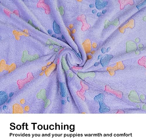 Dono 1 Pack 3 Dog Blankets, Soft Fluffy Fleece Pet Blanket Warm Sleep Mat Paw Print Design Puppy Kitten Throw Blankets Doggy Blanket for Dogs - Image 5