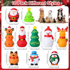 Soulchen 10 Pcs Dog Christmas Chew Toys Latex Squeaky Interactive Dog Toys - Image 2