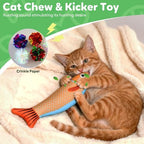 Rishoesu Catnip Toys Saury Fish, Cat & Kitten Chew Kicker Interactive Crinkle Toys for Bored Indoor Adult Cats & Kitten, Cat Gifts Teething Toys Soft and Durable for All Breeds - Image 3