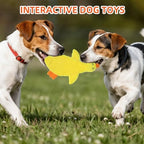 PAWCHIE Squeaky Dog Toys for Small Medium Large Dogs, No Stuffing Crinkle Puppy Toy,Soft Pet Plush Teething Toys 2 Pcs Mess-Free Interactive Chew Toy for Boredom Best Birthday Gift, Yellow & Wild Duck - Image 6