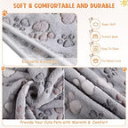 Tatuo 4 Pcs Fleece Dog Blanket for Puppy Cat, Gray, 24 x 16 in, Paw - Image 3