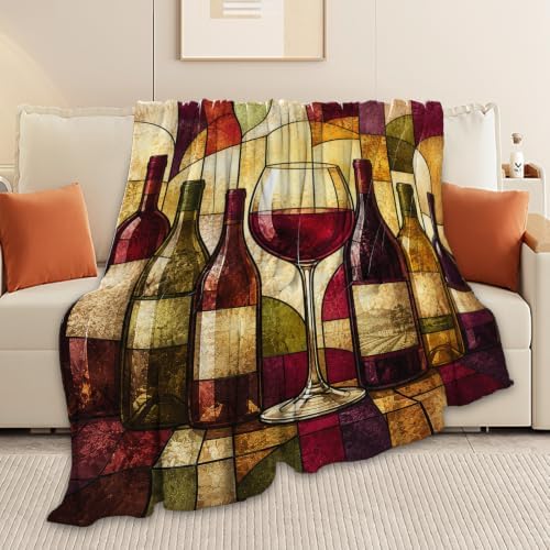 Abstract Wine Throw Blanket Gifts for Girls Women 80"X60" - Image 6