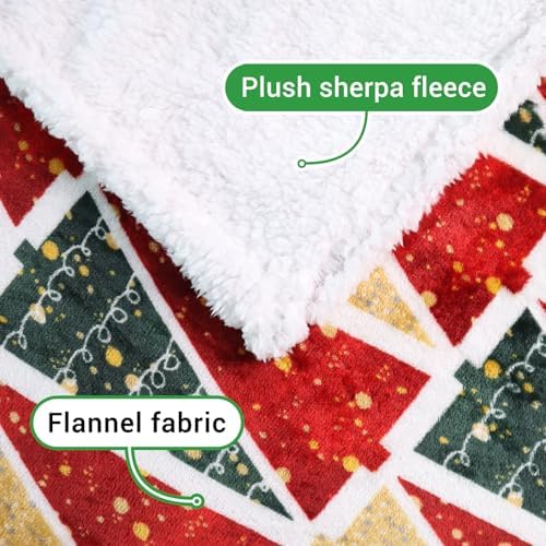 Gogreen Christmas Sherpa Fleece Twin Blanket for Couch Bed Sofa Adults -Soft and Warm Blanket for Winter, Thick and Fuzzy Throw Blanket (Twin - 60" x 80") - C - Image 4