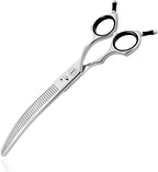 HASHIMOTO Curved Fluffer Scissors for Dog Grooming, 42 Teeth, 7.0 inch. | 50% Thinning Rate, Remove Bulk Quickly While Leaving a Natural Finish, Lightweight, 440C Stainless Steel