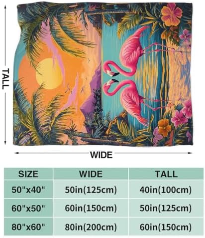 Flamingo Blanket Tropical Flamingo Throw Stuff Gifts 80"x60" - Image 2
