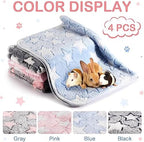 Reginary 4 Pcs Guinea Pig Fleece Cage Liners, Cute Star, 12 x 12 Inch - Image 6