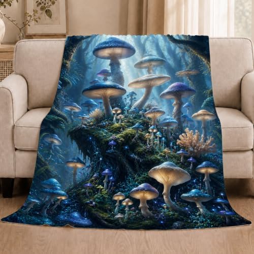 Mushroom Forest Throw Blanket Fantasy Fungi Nature Gifts 40''x50'' - Image 2