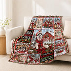 Husky Christmas Throw Blanket Snowy Farm Dog Holiday Gifts 60''x80'' - Image 3