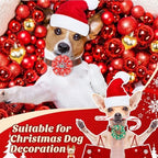 Sumind 80 Pcs Christmas Dog Collar Bows Bulk Xmas Bow Ties Flowers Charms Grooming for Small Medium Large Dogs Cats Pet Holiday Party Decoration Costume Supplies - Image 2