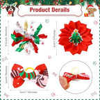 150 Pcs Christmas Dog Hair Bows Puppy Hair Bows Flower with Rubber Bands Bulk Curly Dog Accessories for Xmas Grooming Pet Favor Gift - Image 2
