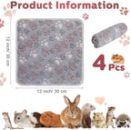 Reginary 4 Pcs Guinea Pig Fleece Cage Liners, Adorable Paw, 12 x 12 Inch - Image 2