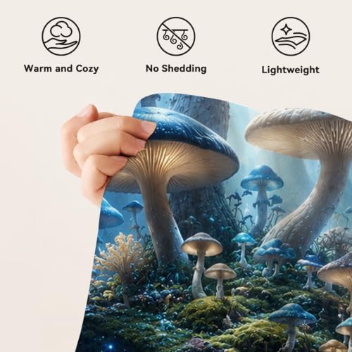 Mushroom Forest Throw Blanket Fantasy Fungi Nature Gifts 40''x50'' - Image 7