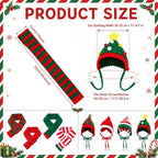 Dansydaisy 8 Pcs Christmas Dog Santa Hat and Scarf Set, Knitted Pet Costume - Image 2
