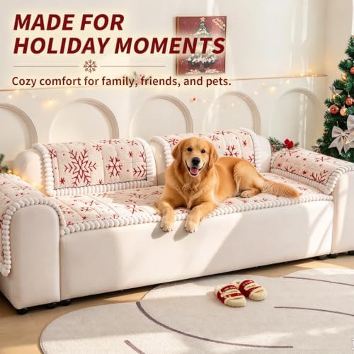 Christmas Couch Cover, Christmas Plush Sofa Cover for Dog Pet 1PC - Image 5