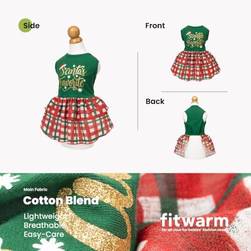 Fitwarm Santa's Favorite Dog Dress, Christmas Outfit for Small & Medium Dog - Image 6