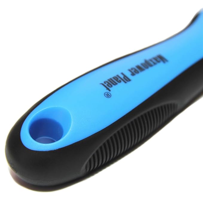 Maxpower Planet Pet Grooming Brush - Double Sided Dematting Undercoat Rake for Dogs and Cats, Extra Wide Pet Brush to Reduce Shedding by 95% (Blue, S) | 9 & 17 Teeth, Deshedding & Dematting Tool, Long & Thick Double Coats, Non-Slip Handle, Reduces Shed...